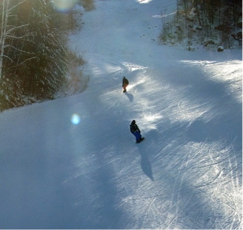 ski people on ski hill